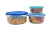 Glass Storage Bowls with Blue Lids - Magasins Hart | Hart Stores