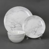 Dinnerware 12pc Set Grey/white Marble