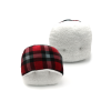 SLIPPER CUSHION PLAID RED/BLACK SHERPA