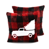 CUSHION PLAID RED/BLK SHERPA