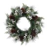 61cm Mixed Pine Wreath W/metal Bells Berries Pinecones