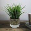 Grass Cement Stitch Pot White Grey 20x22