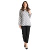White & Blue Patterned Blouse - Magasins Hart | Hart Stores