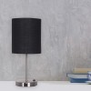 Table Lamp Nickel & Black Shade USB