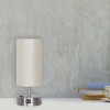 Table Lamp Nickel & Cream Shade USB