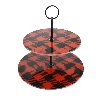 2-Tier Cake Stand - Buffalo Plaid Print - Magasins Hart | Hart Stores