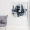 Printed Canvas Blue Black White Abstract