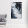 Printed Canvas 75x115in Blue Black White Abstract