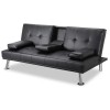 Klik Klak Black PU Upholstered Modern W/drop Down Trap & Arm