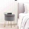 ATELIER DU NORD - VELVET OTTOMAN WITH STORAGE METAL LEGS