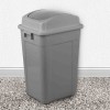 Plastic waste bin with flap lid