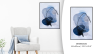 CANVAS 60X90 BLUE BLACK ABSTRA