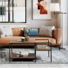 Capsicum- Coffee Table With Black Metal Frame And Wood MDF