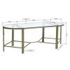 Demaio | 3-Piece Golden Oval Glass Coffee Table