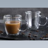 Borosilicate Double Wall Glass Cup 2 Pcs Set Transparent