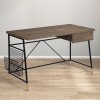 Darian | Computer Desk with Wood Topper and Metal Frame