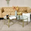 Demaio - Coffee Table W/glass & Gold Metal Frame