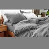 LAURENT TAYLOR - 3 pc Pompom Cotton Feel Stonewashed Duvet Cover