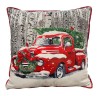 RED CAR CUSHION RED/GREY 18X18