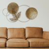 Metal Gold Wall Art Leaf And Circle 38x65