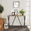 Hess- Dark Wood Console Desk Metal Frame W Mdf T