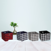 Plaid Fabric Square Basket 30*30*26.5