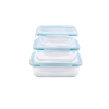 A La Cuisine - Set of 3 Glass food container Rectangle