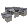 SOL DEL MARE - 10 PC OUTDOOR PE RATTAN DINING SET