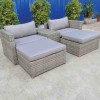 SOL DEL MARE - 5PCS BLACK OUTDOOR SOFA SET