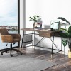 Darian | Computer Desk with Wood Topper and Metal Frame