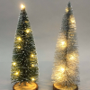 XMAS LED TINSEL TREE 30CM ASST GREEN SILVER