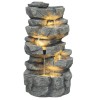 Polyresin Multi Level Rock Fountain with LED Light