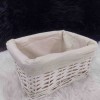 WICKER BASKET WHITE 24X18X12
