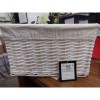 WICKER BASKET WHITE 24X18X12