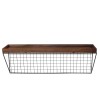 wood look & metal shelf