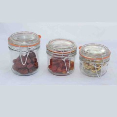A LA CUISINE - set of 3 clear glass jars