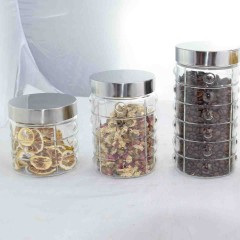 A LA CUISINE - set of 3 glass storage jars