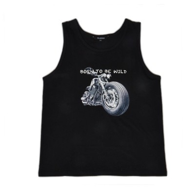 Polargear - Black Graphic Tank Top - BORN TO BE WILD