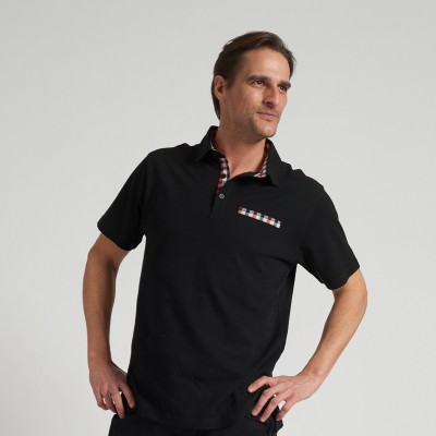 Polargear - Polo noir avec une poche décorative