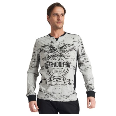 Polargear - T-shirt graphique à manches longues noir et gris - GEAR ADDITION