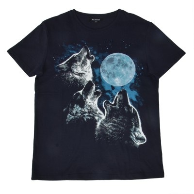 Polargear - Dark Navy Graphic T-Shirt - Wolf