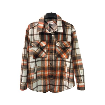 Veste à boutons en tissu à carreaux/noir