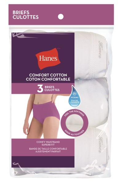 Hanes Blanc Coton Confortable Culotte P3 - H1400T