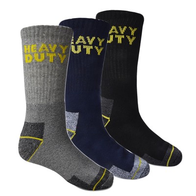 Heavy Duty : 3 - Pack - Assorted Colors Worker's Socks