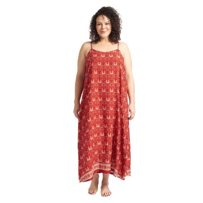 Red Patterned Beach Dress | Plus Size