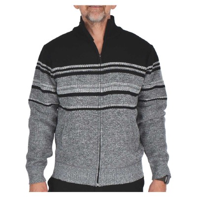 Cardigan zippé à carreaux pour hommes Lini/noir