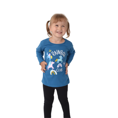 Tee-shirt imprimé à manches longues pour filles