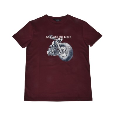Polargear - Burgundy Graphic T-Shirt - BORN TO BE WILD