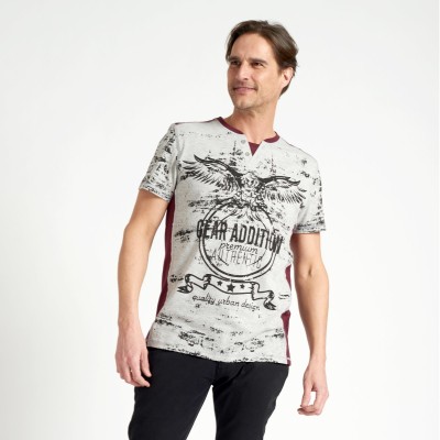 Polargear - Grey & Burgundy Graphic T-Shirt - GEAR ADDITION