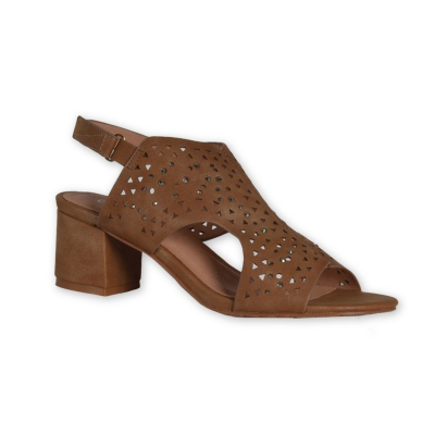 Block Heel Sandals -Brown